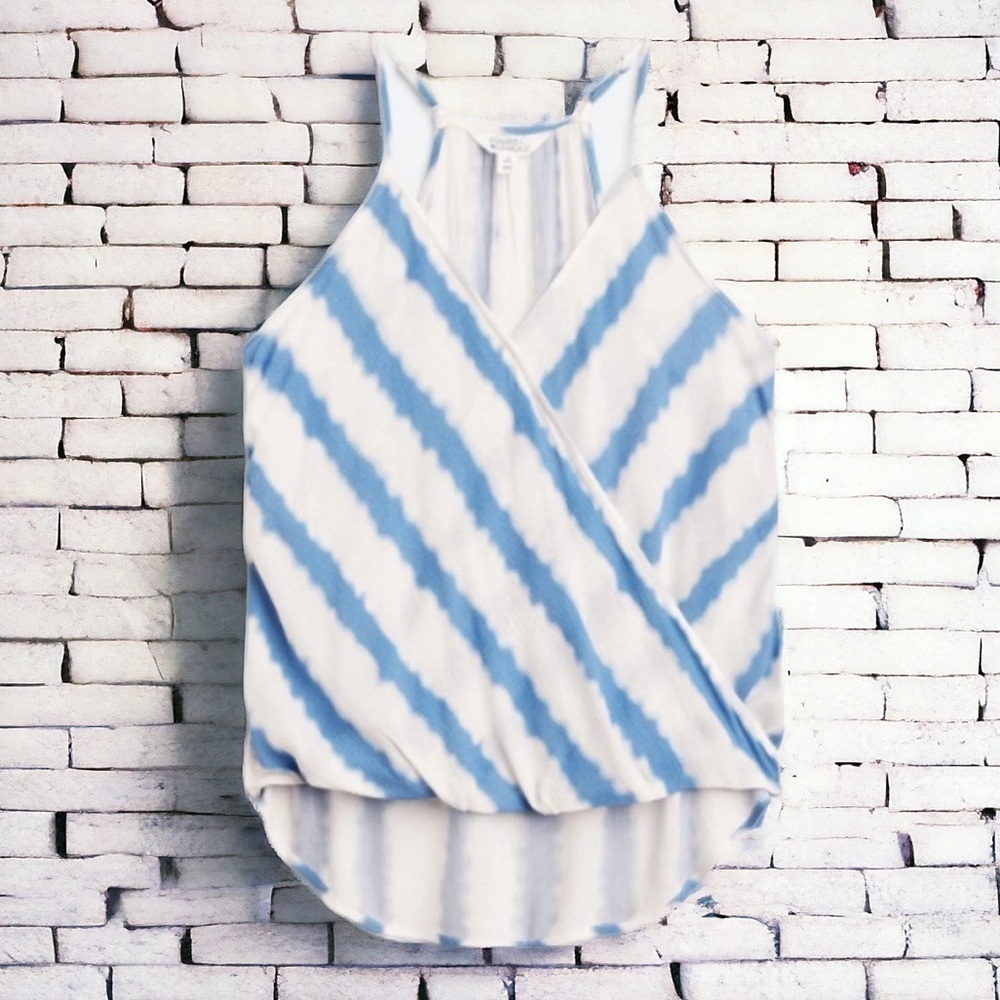 T7 Market & Spruce Blue and white Tie DYE tank top New with Tags size XXL